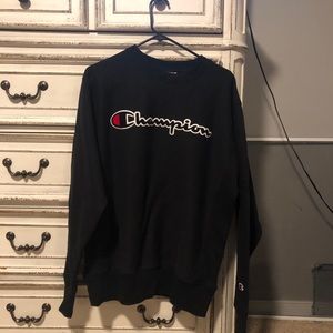 Black Champion Crewneck